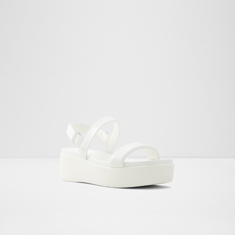 Aldo White Fashion Tisdal Strappy Wedge Sandal Wedge Heel