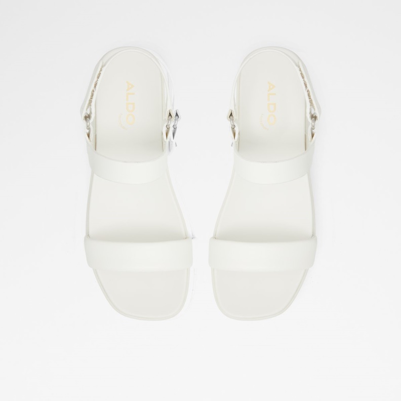 Aldo White Fashion Tisdal Strappy Wedge Sandal Wedge Heel