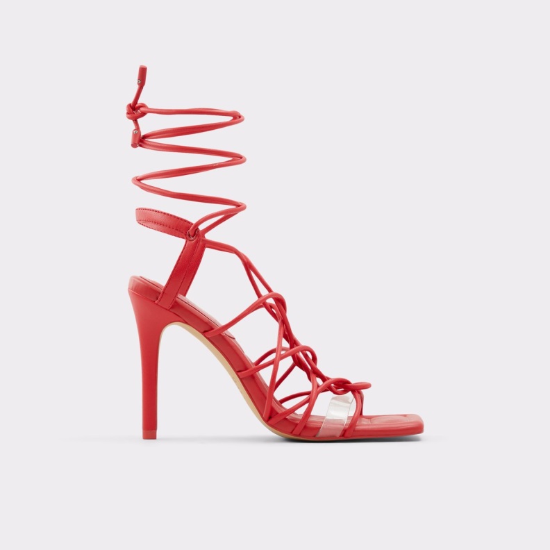 Fashion Aldo Red Truelove Strappy Heeled Sandal Stiletto Heel