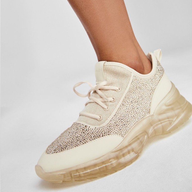 Aldo Fashion Twilight Wedge Sneaker Jogger Sole Light Beige