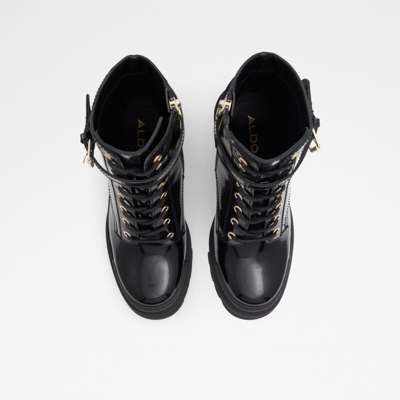 Aldo Black Fashion New Arrival Uplift Combat Boots Lug Sole