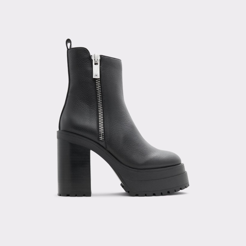 Black New Arrival Upside Platform Ankle Boot Lug Sole Aldo Fashion