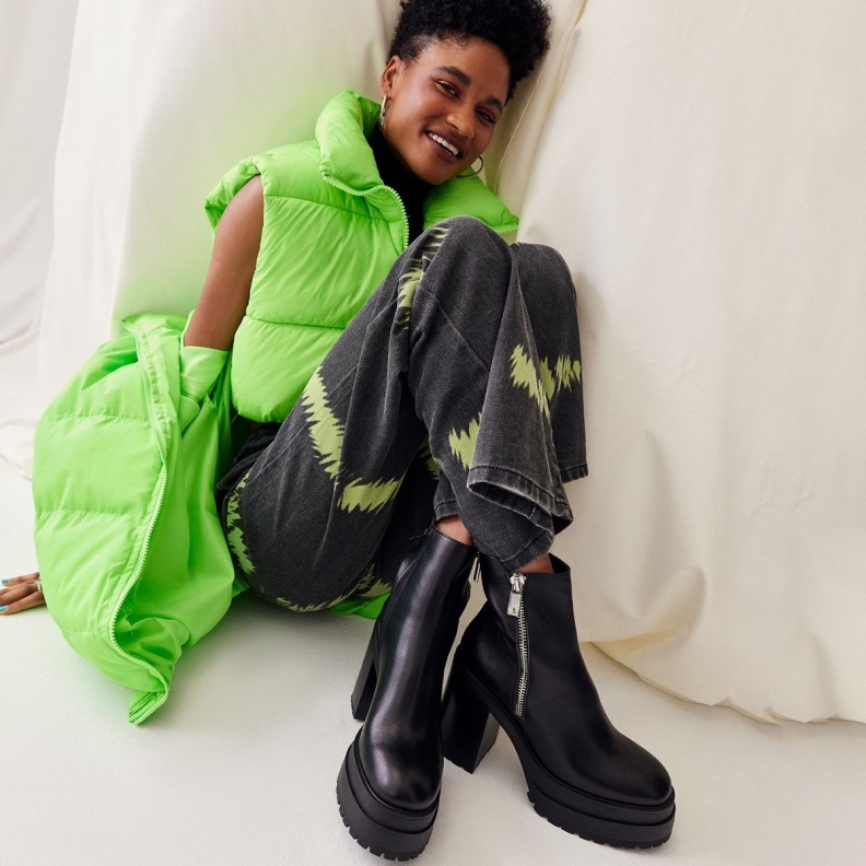 Black New Arrival Upside Platform Ankle Boot Lug Sole Aldo Fashion