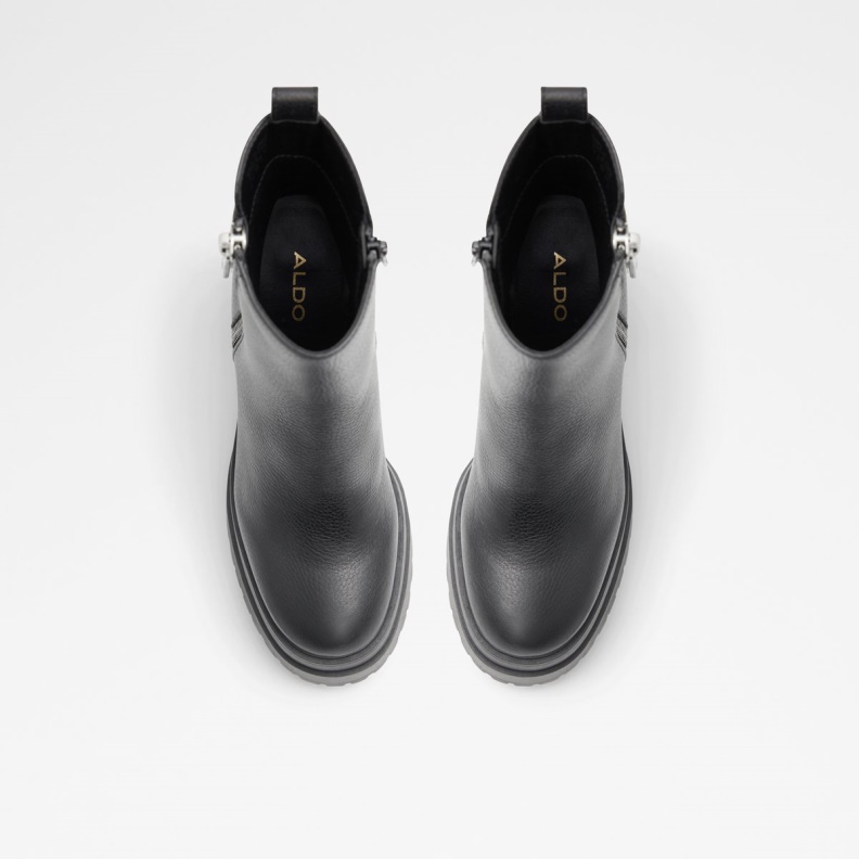 Black New Arrival Upside Platform Ankle Boot Lug Sole Aldo Fashion