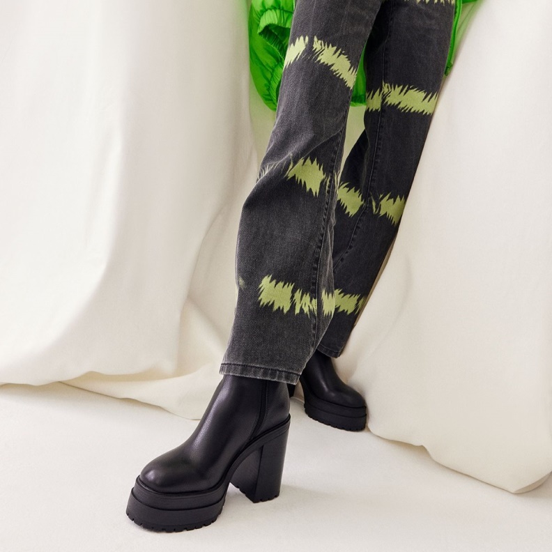 New Arrival Upside Platform Ankle Boot Lug Sole Fashion Aldo Black