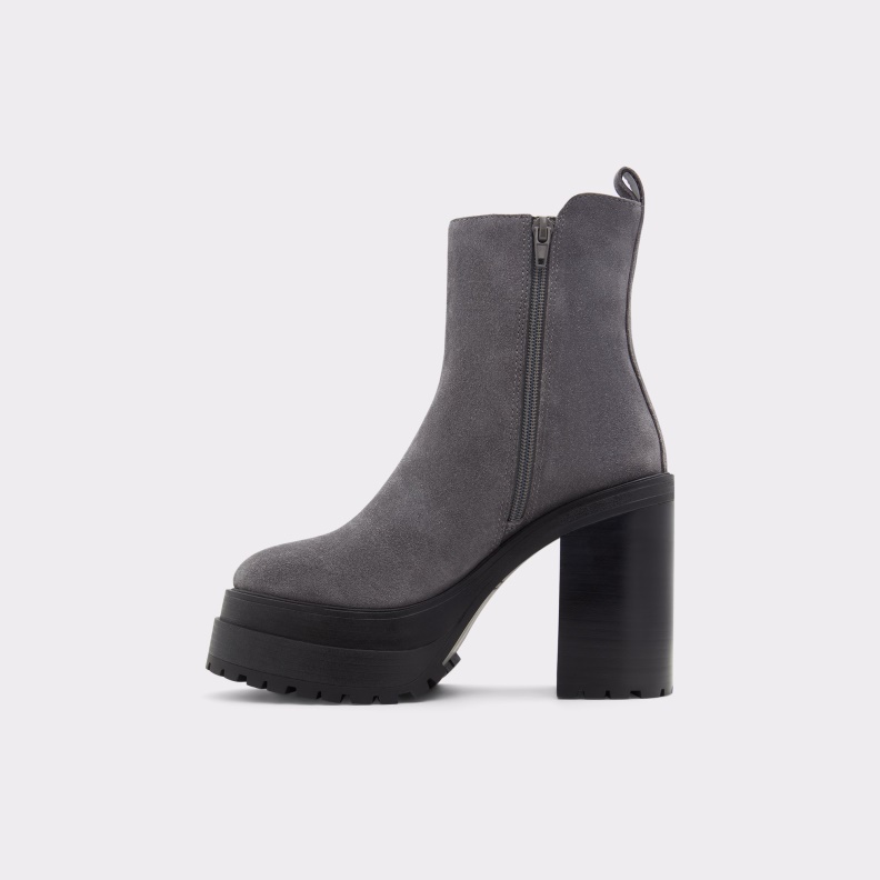 New Arrival Upside Platform Ankle Boot Lug Sole Fashion Dark Gray Aldo