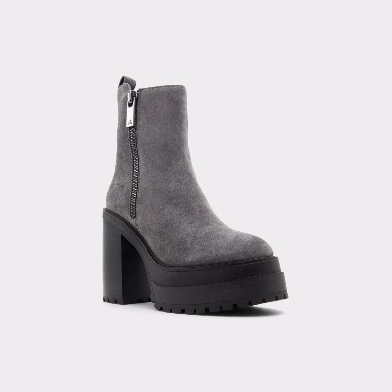 New Arrival Upside Platform Ankle Boot Lug Sole Fashion Dark Gray Aldo