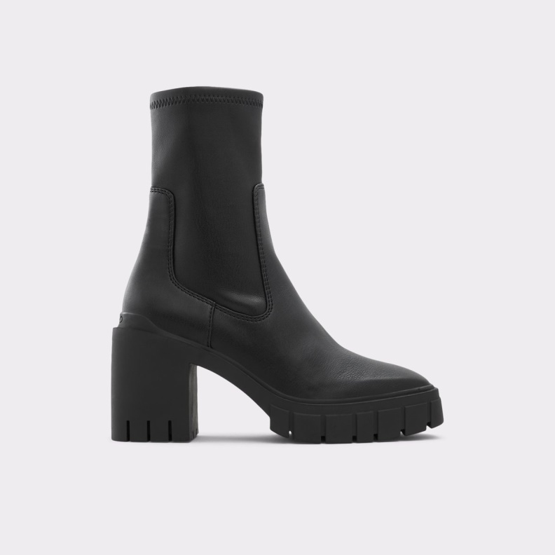 Aldo Upstage Sock Boot Lug Sole Black Fashion