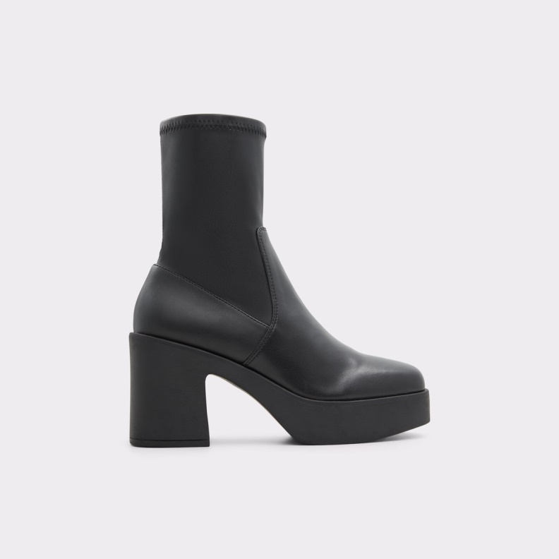 Fashion Black Synthetic Stretch Upstep Ankle Boot Aldo