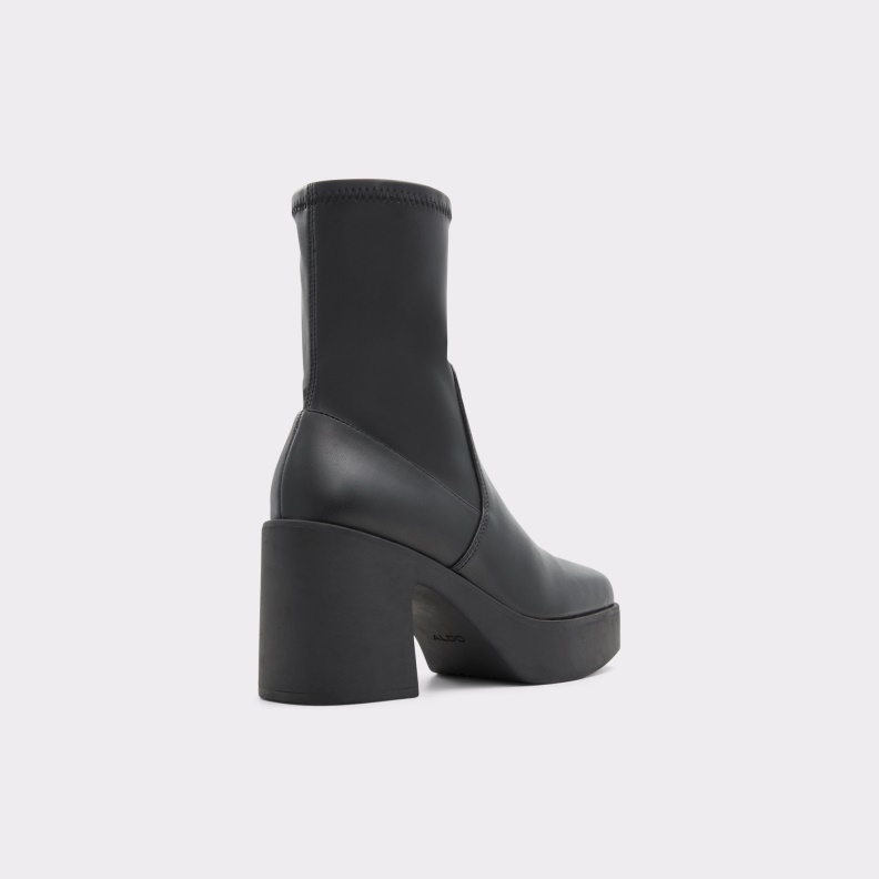 Fashion Black Synthetic Stretch Upstep Ankle Boot Aldo