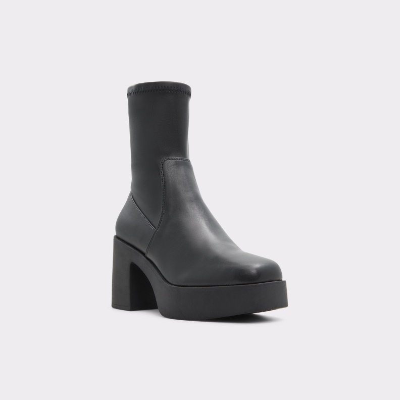 Fashion Black Synthetic Stretch Upstep Ankle Boot Aldo