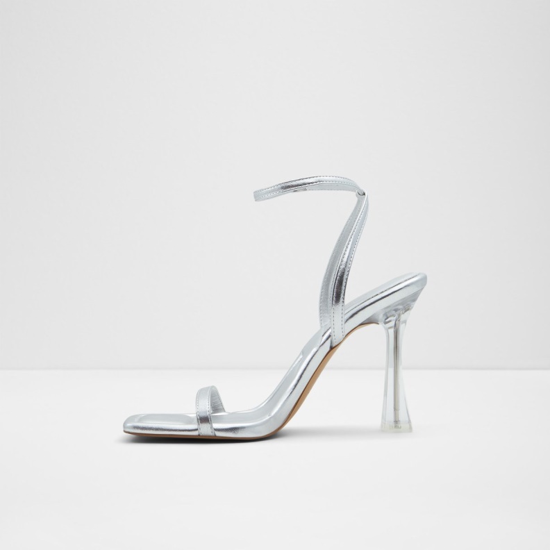 New Arrival Vivanti Ankle Strap Heeled Sandal Aldo Fashion Silver