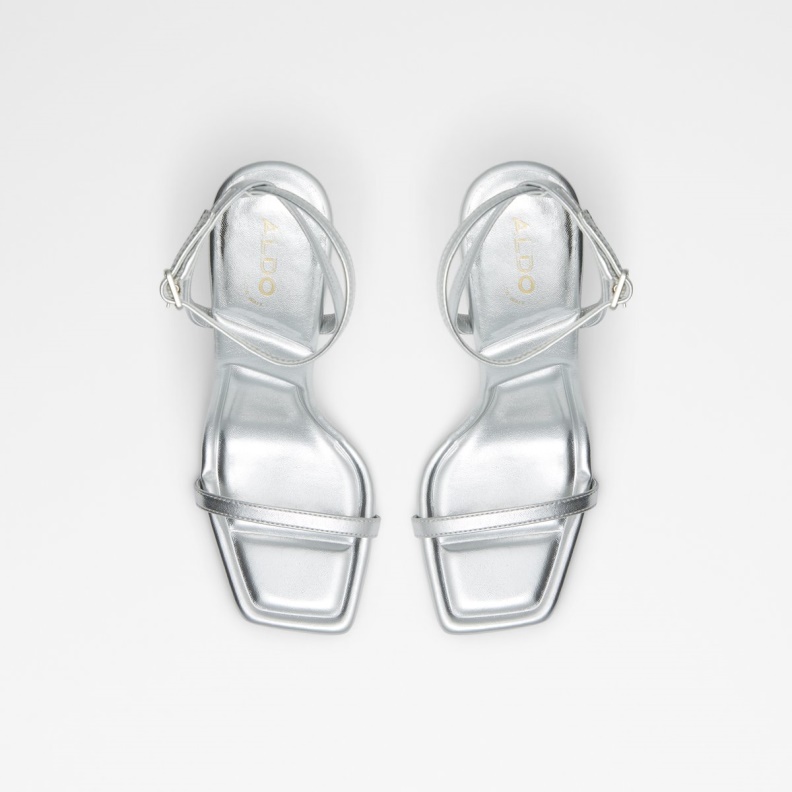 New Arrival Vivanti Ankle Strap Heeled Sandal Aldo Fashion Silver
