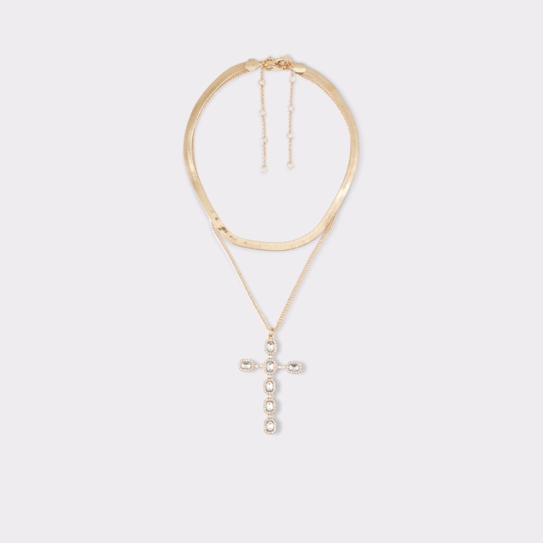 Fashion Aldo Wykin Layered Necklace Gold-Clear Multi