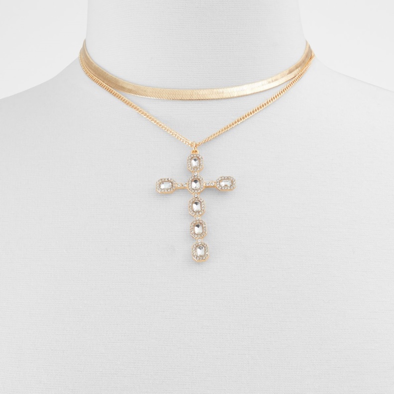 Fashion Aldo Wykin Layered Necklace Gold-Clear Multi