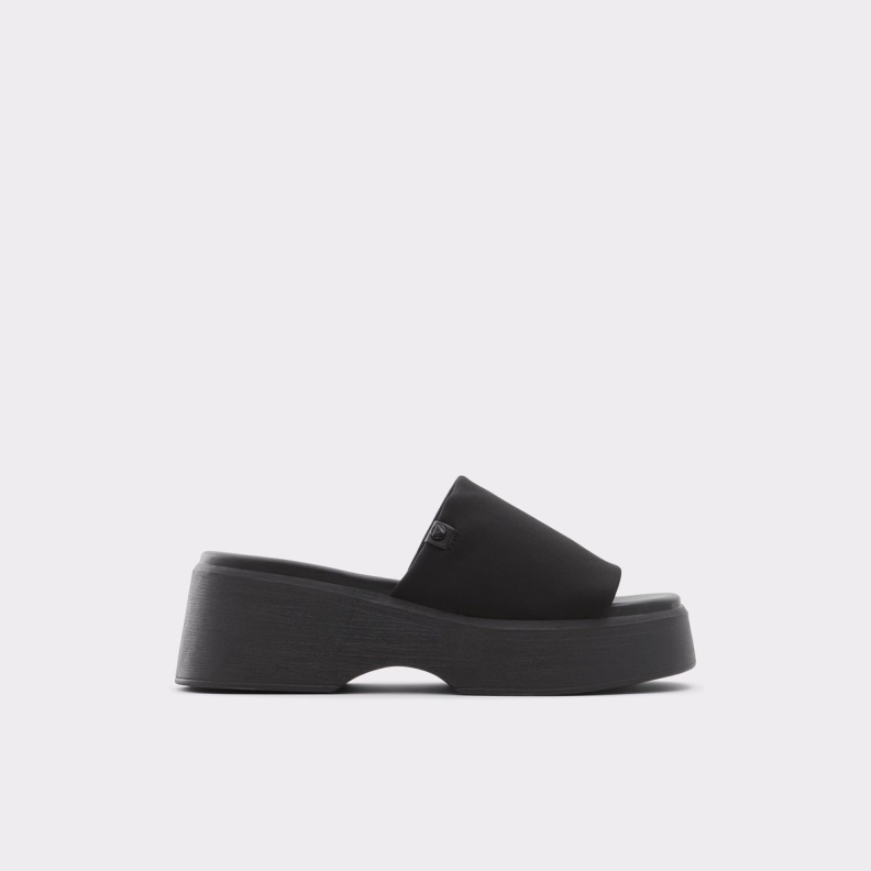 Fashion Aldo Yassu Wedge Mule Platform Black