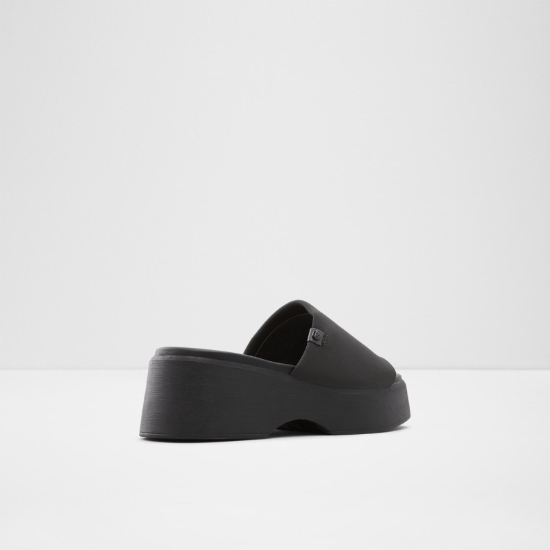 Fashion Aldo Yassu Wedge Mule Platform Black