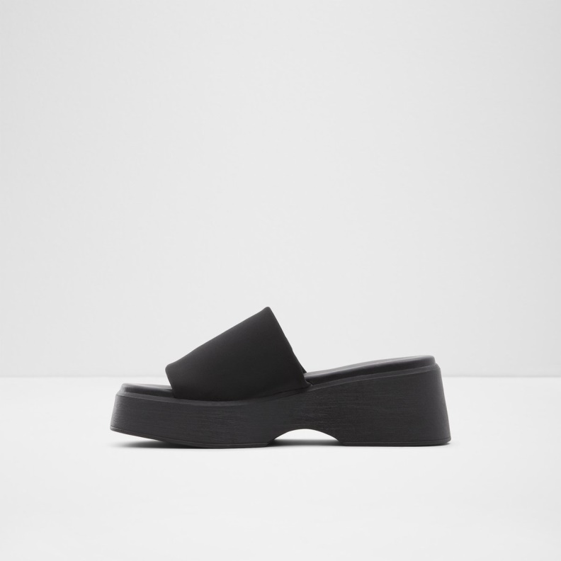 Fashion Aldo Yassu Wedge Mule Platform Black