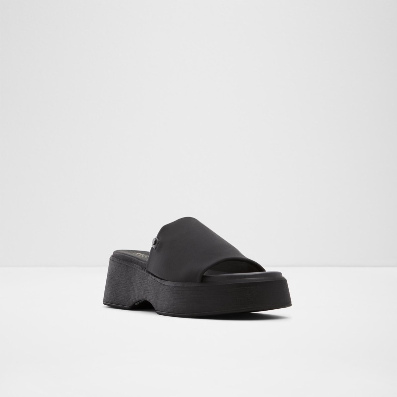 Fashion Aldo Yassu Wedge Mule Platform Black