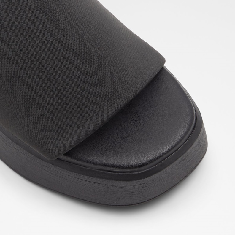 Fashion Aldo Yassu Wedge Mule Platform Black