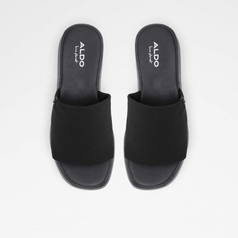 Fashion Aldo Yassu Wedge Mule Platform Black