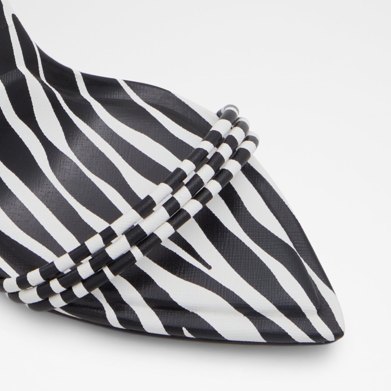 Black-White Fashion Aldo Yberrar Strappy Heeled Sandal Stiletto Heel
