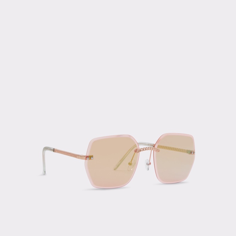 Fashion Rose Gold Yeranna Rectangle Sunglasses Aldo