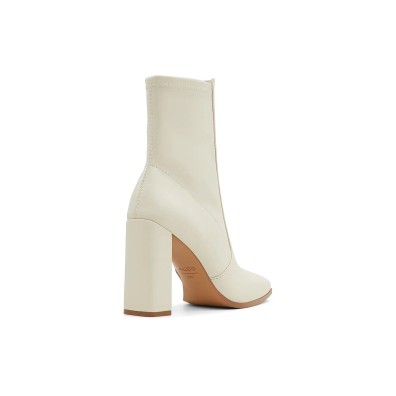 Aldo Fashion Audrella Ankle Boots Block Heels White