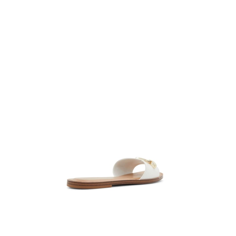 Aldo White Fashion Magda Flat Sandals Slide