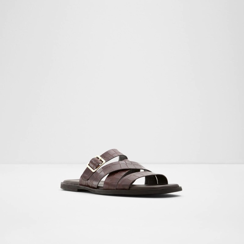 Brown Dampel Flat Sandals Aldo Fashion