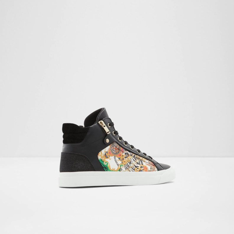 Fashion Aldo Black Destry High Top Sneakers Lace Up