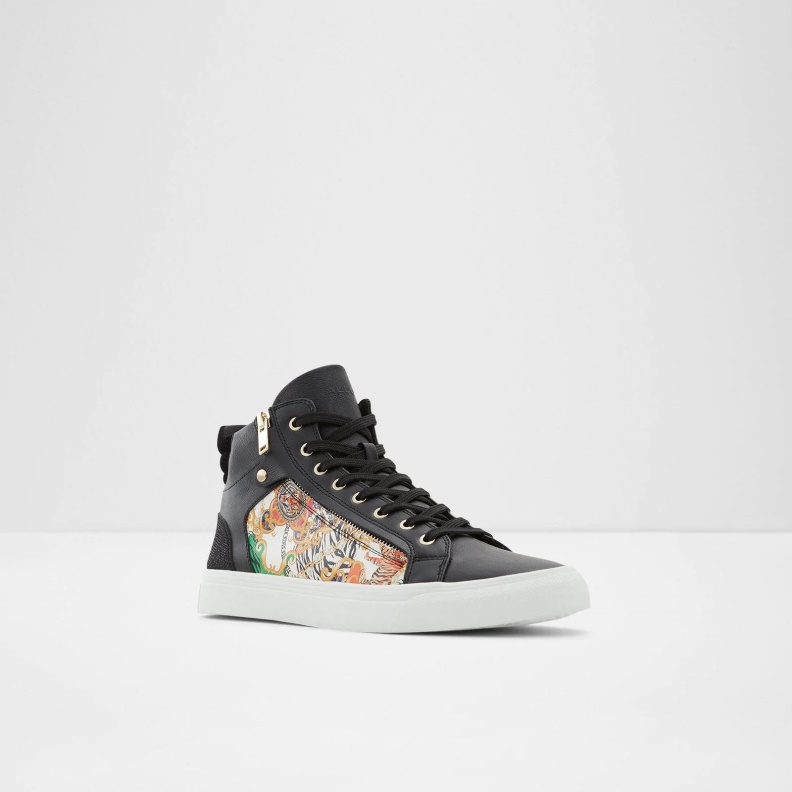 Fashion Aldo Black Destry High Top Sneakers Lace Up