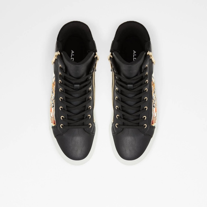 Fashion Aldo Black Destry High Top Sneakers Lace Up