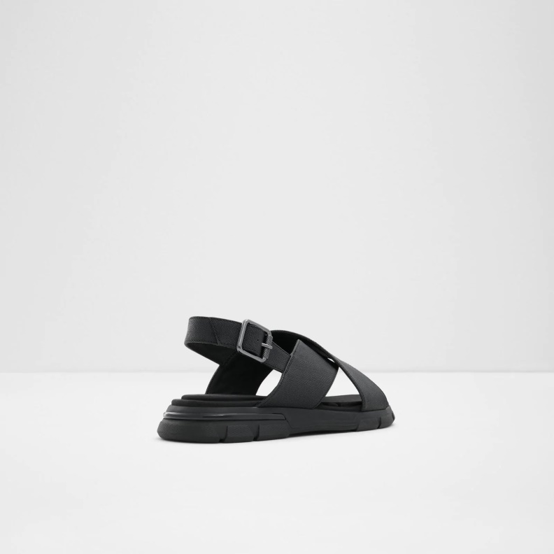 Fashion Aldo Black Strappo Flat Sandals
