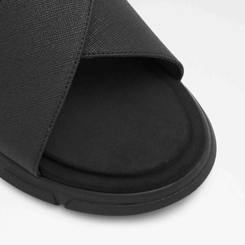 Fashion Aldo Black Strappo Flat Sandals