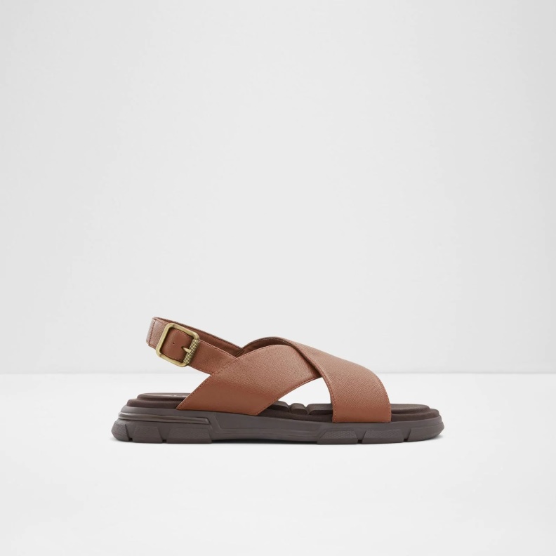 Fashion Aldo Strappo Flat Sandals Brown