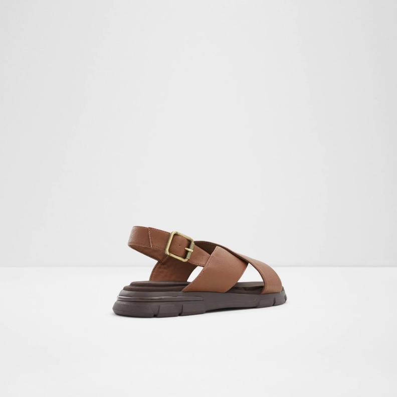 Fashion Aldo Strappo Flat Sandals Brown