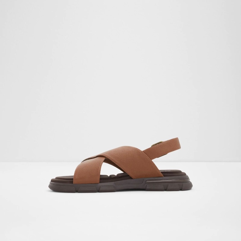 Fashion Aldo Strappo Flat Sandals Brown