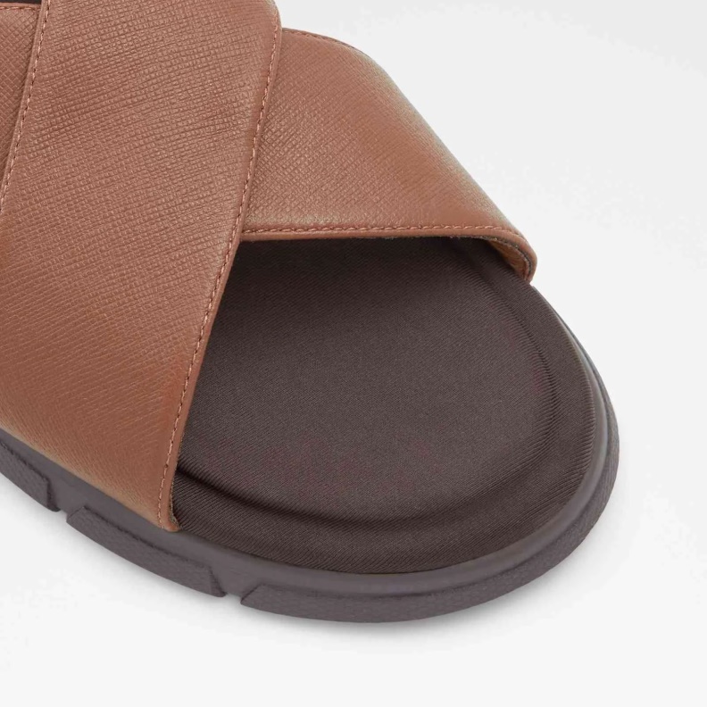 Fashion Aldo Strappo Flat Sandals Brown