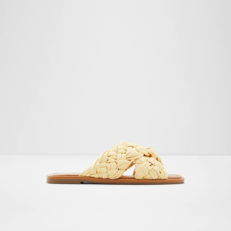 Fashion Aldo Wovina Flat Sandals Yellow