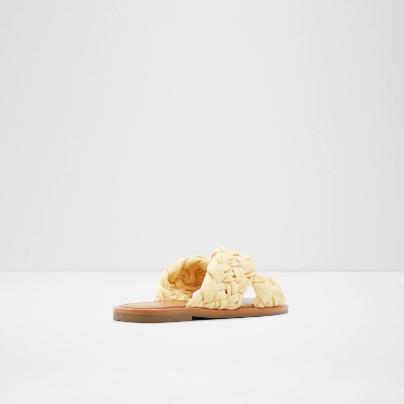 Fashion Aldo Wovina Flat Sandals Yellow