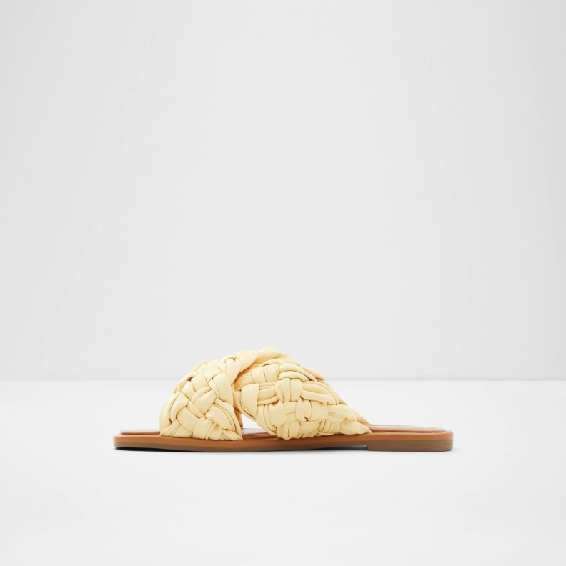 Fashion Aldo Wovina Flat Sandals Yellow