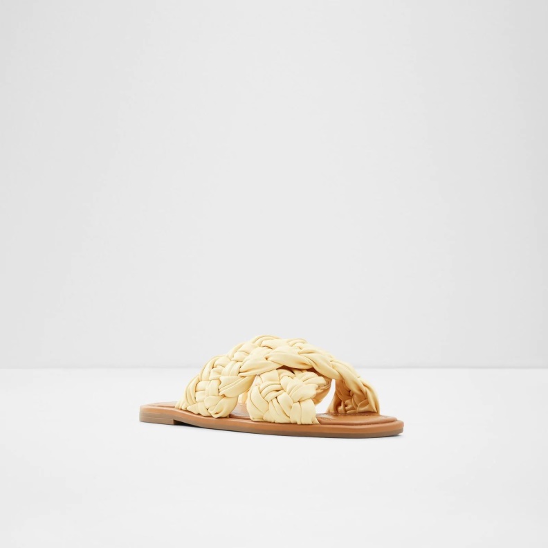 Fashion Aldo Wovina Flat Sandals Yellow