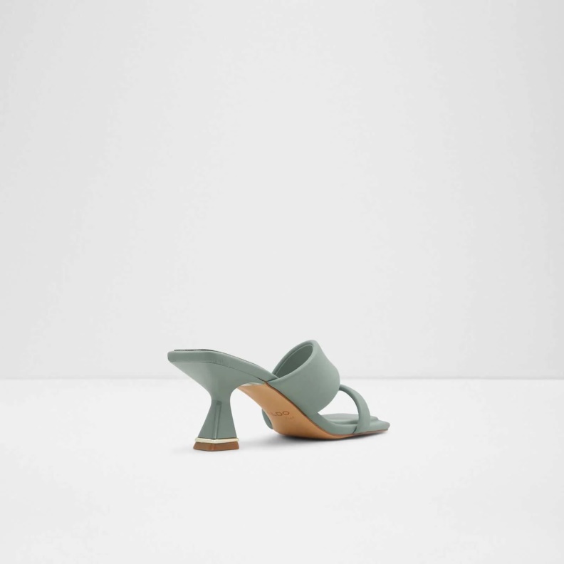 Fashion Aldo Zaza Heeled Sandals Slip Ons Green Fashion Aldo Zaza Heeled Sandals Slip Ons Green