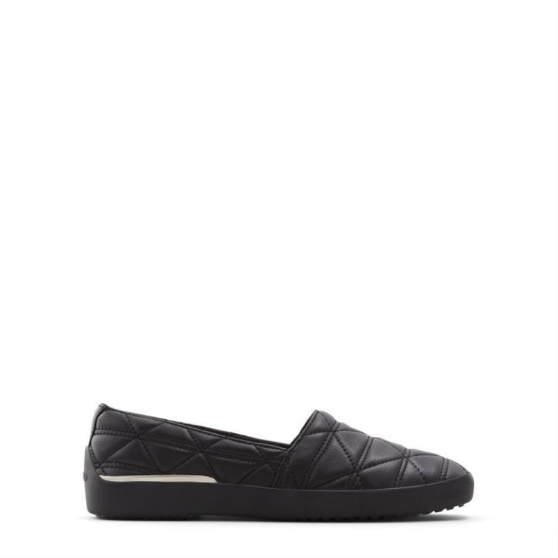 Black Aldo Quilten Slip-On Shoes Fashion Aldo
