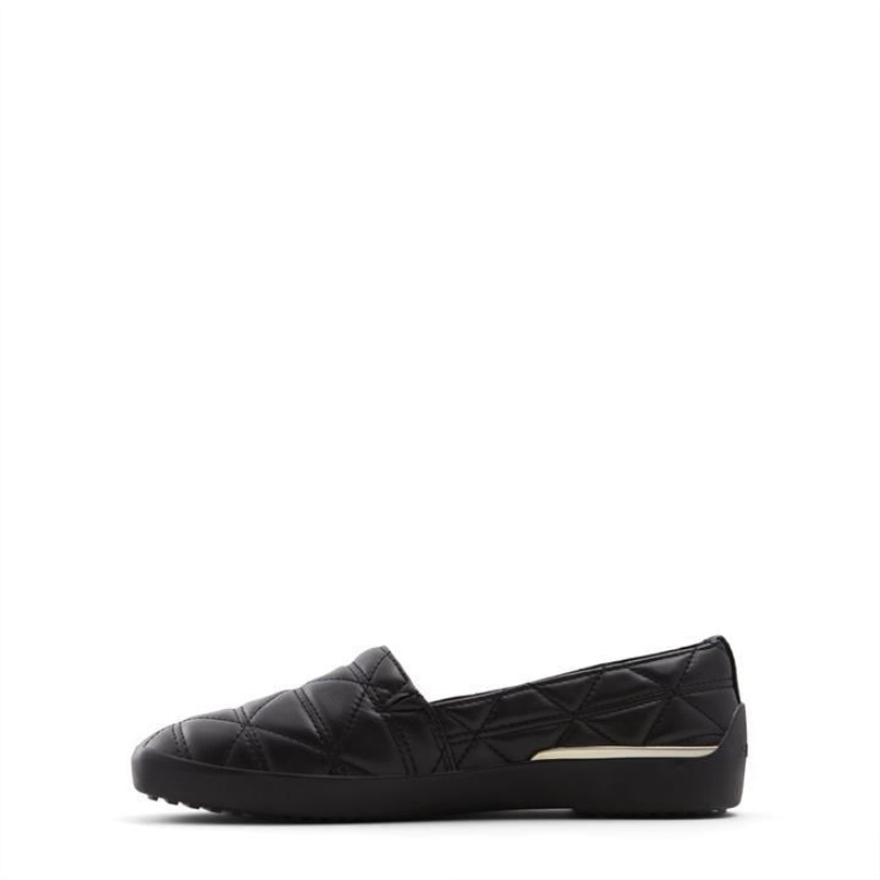 Black Aldo Quilten Slip-On Shoes Fashion Aldo