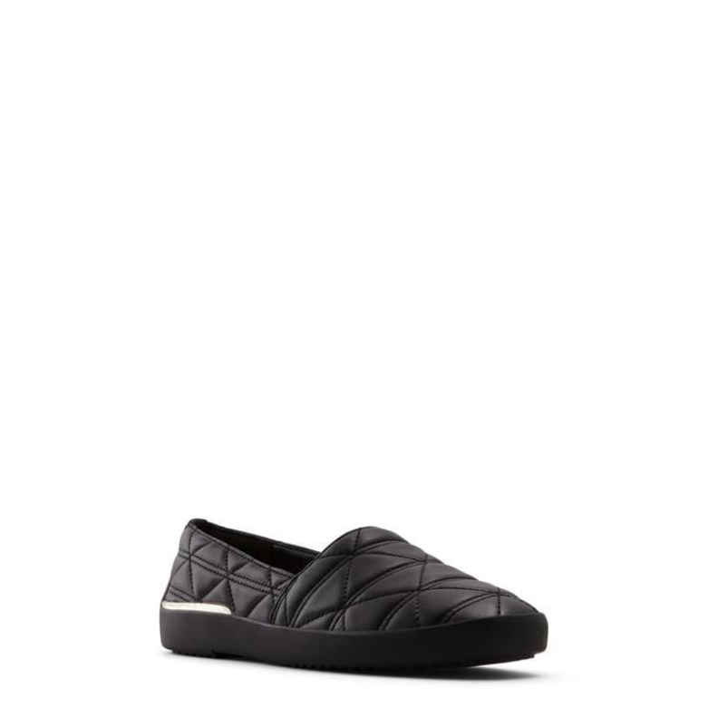 Black Aldo Quilten Slip-On Shoes Fashion Aldo