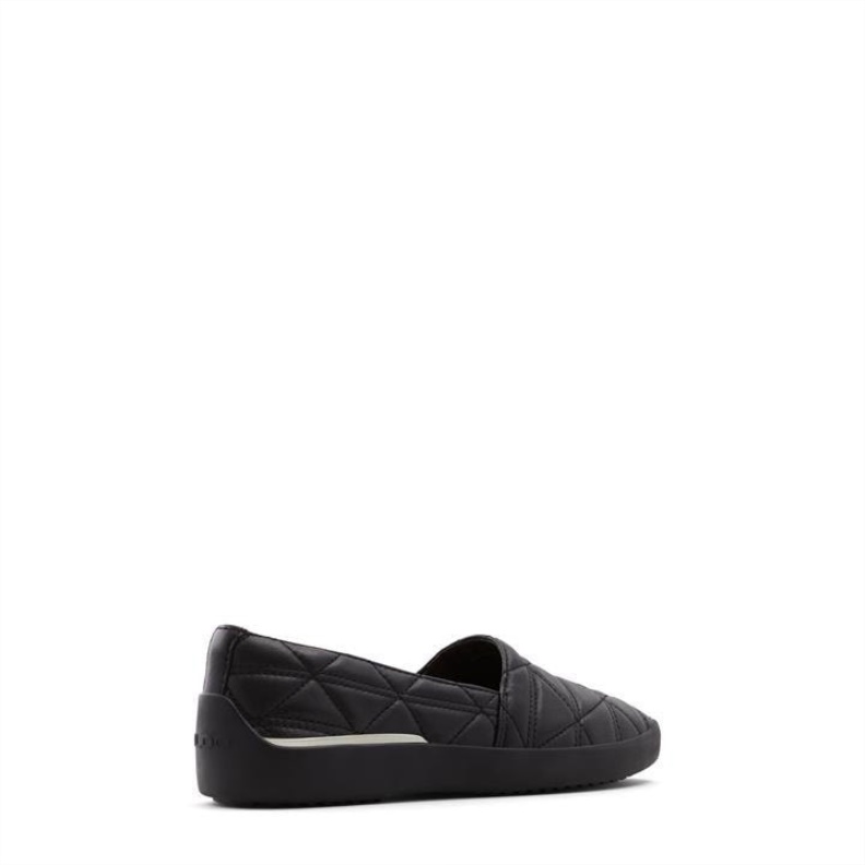 Black Aldo Quilten Slip-On Shoes Fashion Aldo