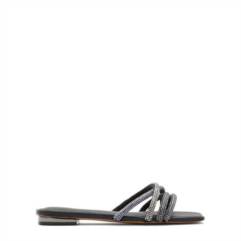 Fashion Black Aldo Rossie Flat Sandals Aldo