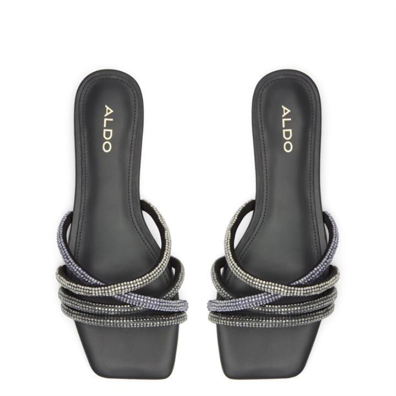 Fashion Black Aldo Rossie Flat Sandals Aldo